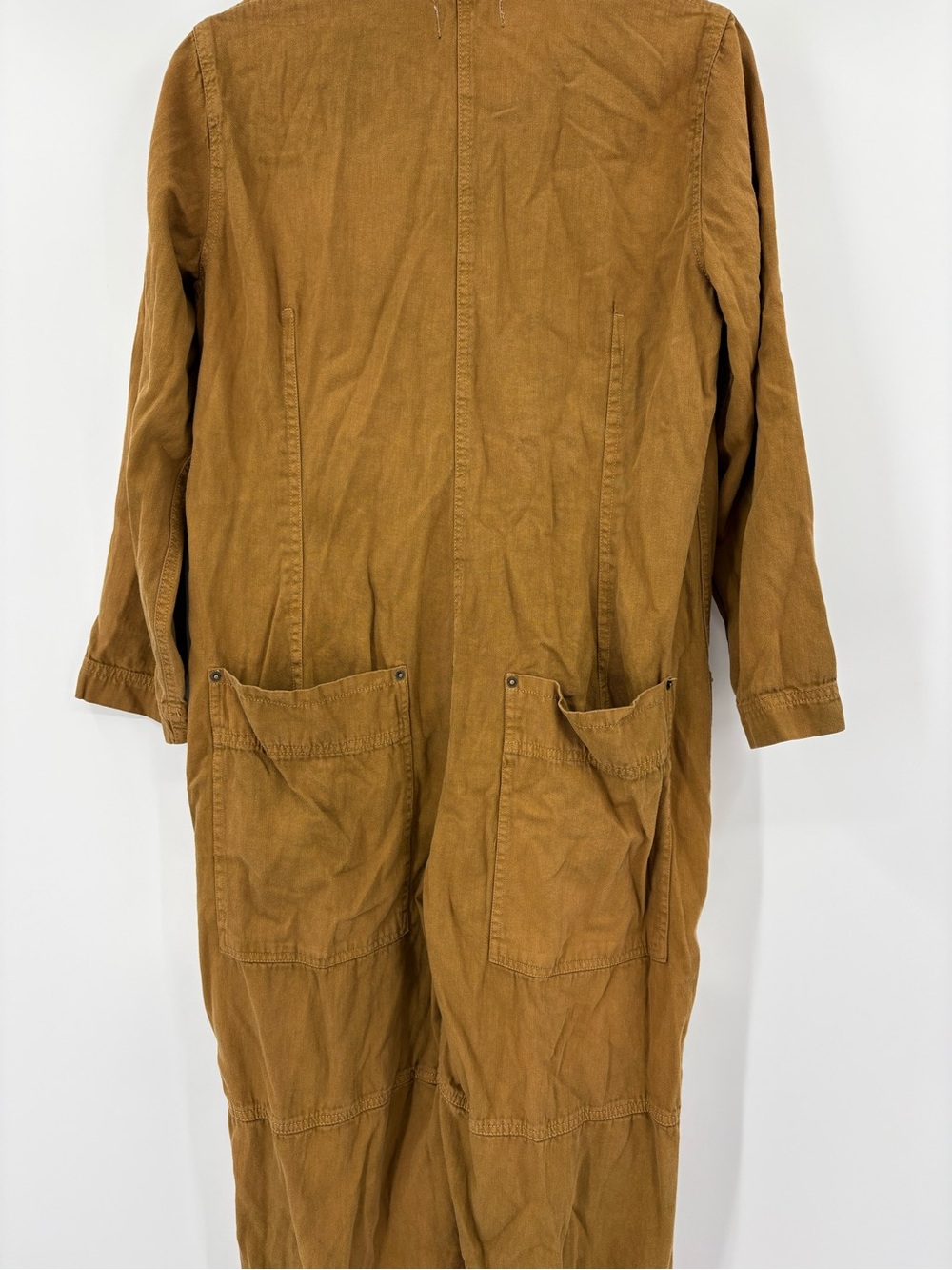 Free People We The Free Margarita Utility Denim Jumpsuit XS Brown - Picture 12 of 14